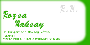 rozsa maksay business card